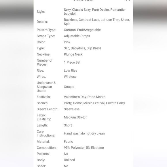 Hello Kitty Sheer Lace Chemise - Picture 7 of 9